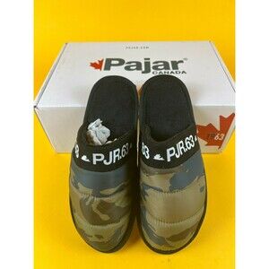 Pajar Canada Stevie Mule Slippers Womens 37 M Olive Green Camo Slip On Flats NWB